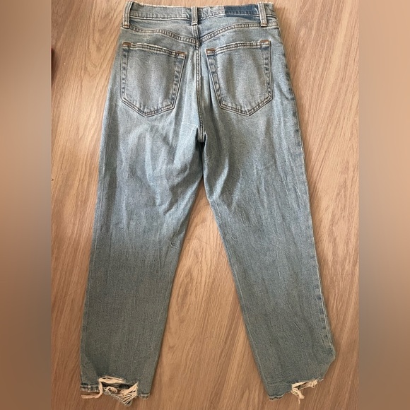 Abercrombie & fitch ankle straight ultra high rise denim jeans in light wash - Picture 2 of 4